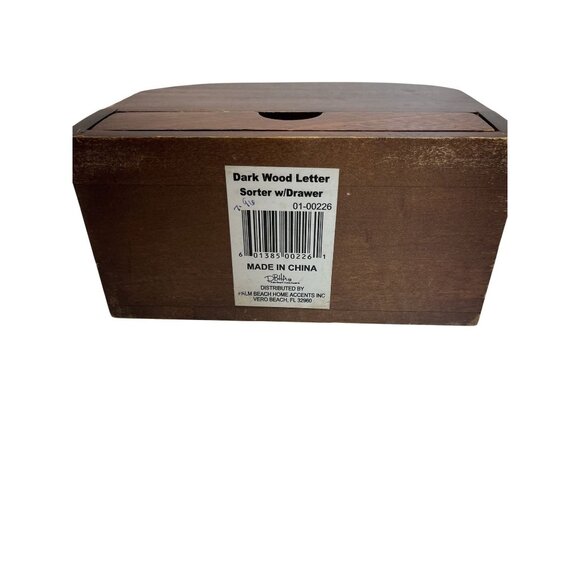 VTG PBHA Dark Wood‎ Letter Sorter With Drawer Desk Organizer MCM - Picture 8 of 10